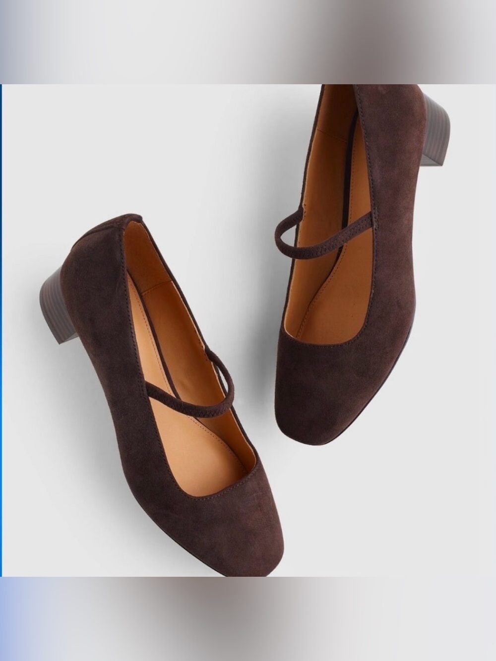 Madewell Dark Brown Greta Suede Block Heel Pumps